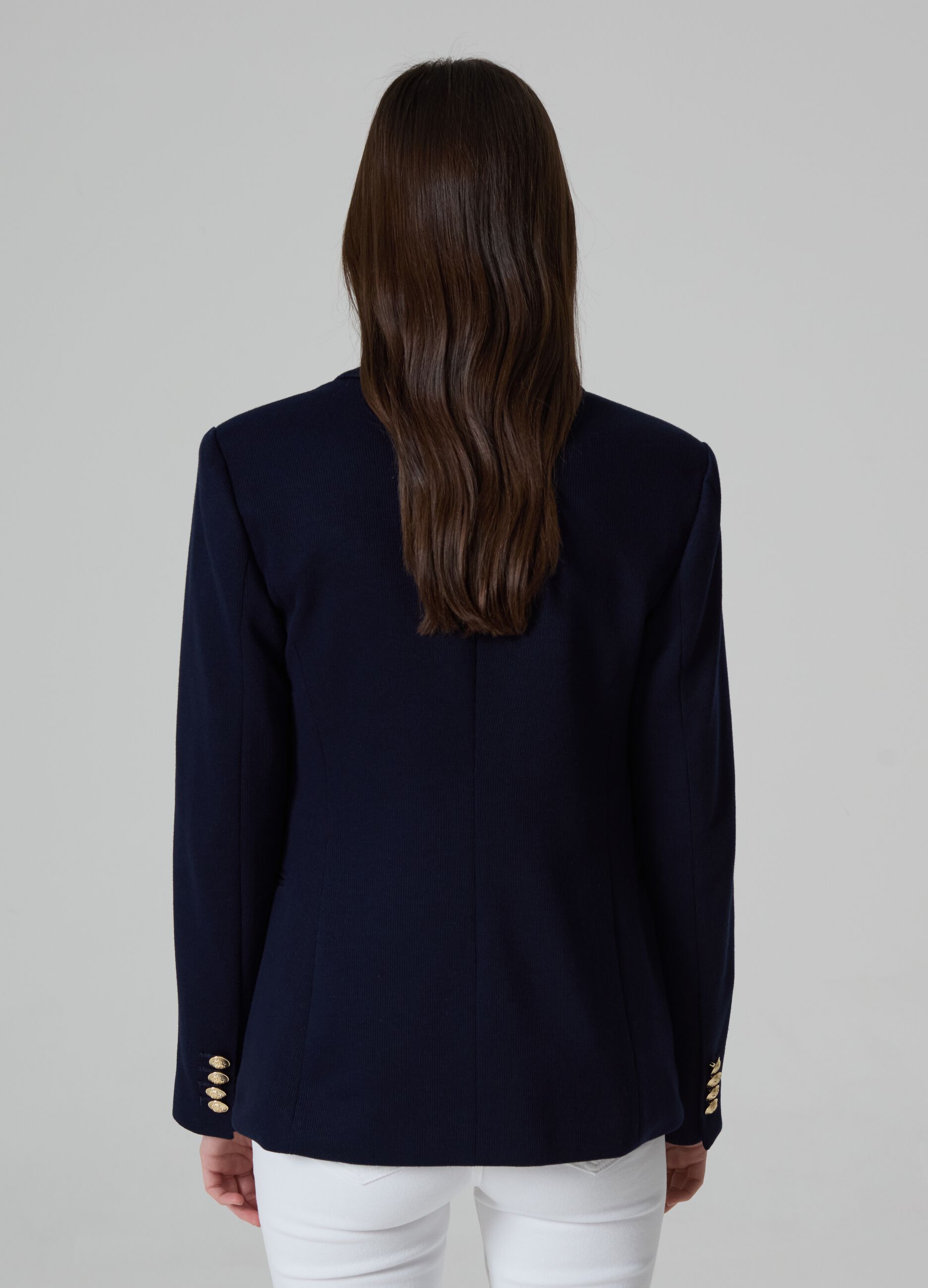 Ribbed-knit double-breasted blazer_2