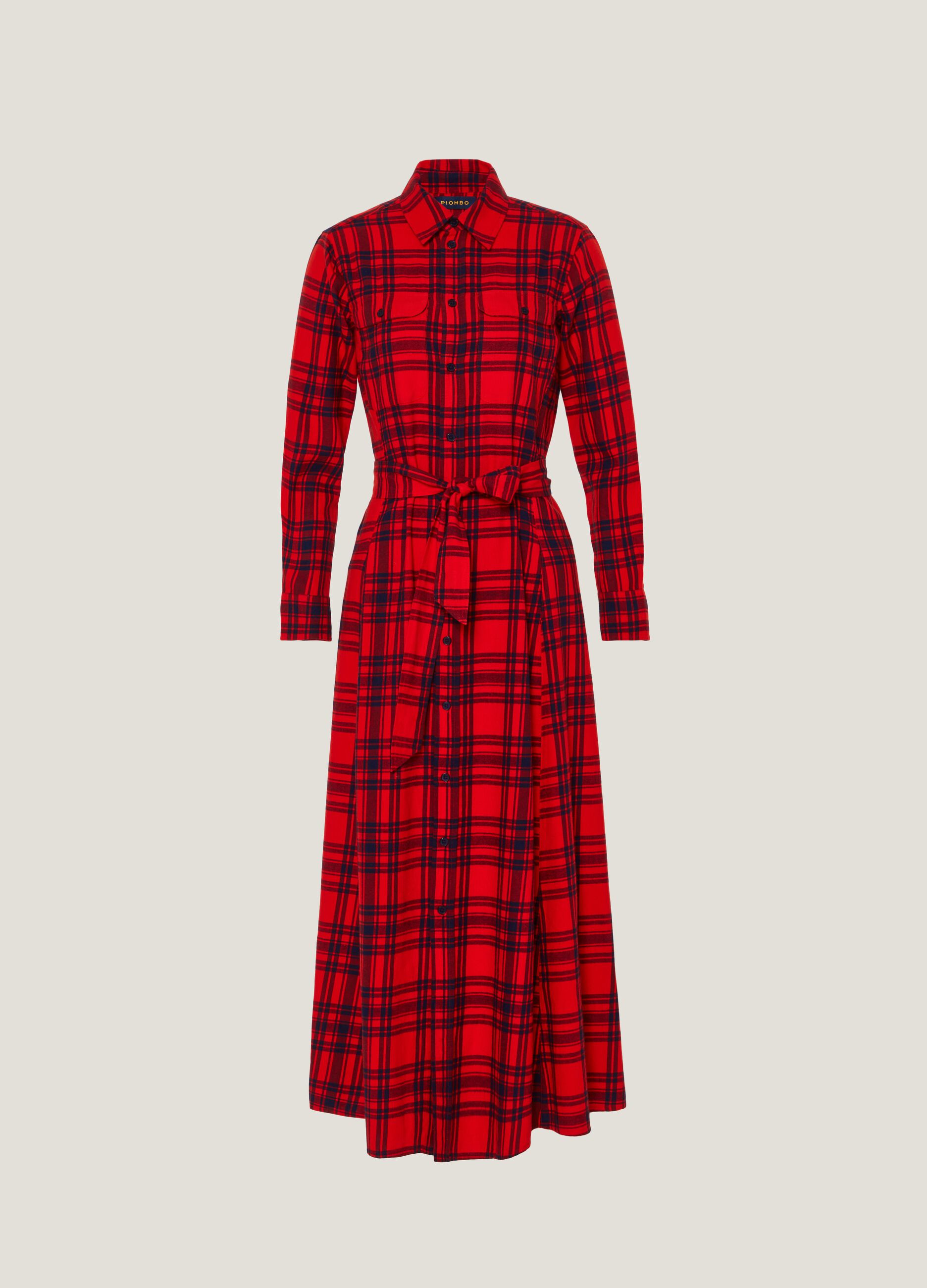 Shirt dress with belt