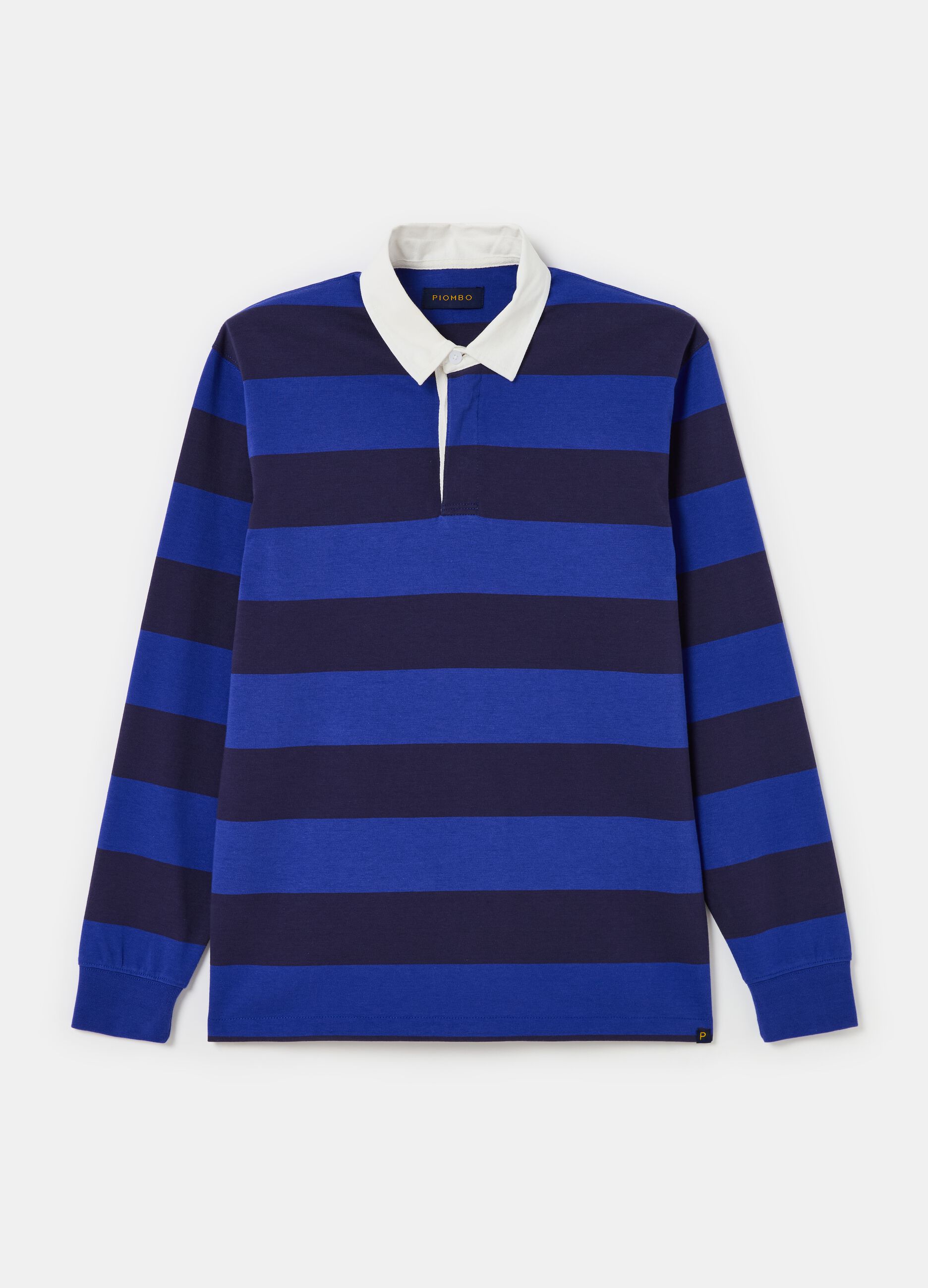 Man s Striped polo shirt with long sleeves PIOMBO