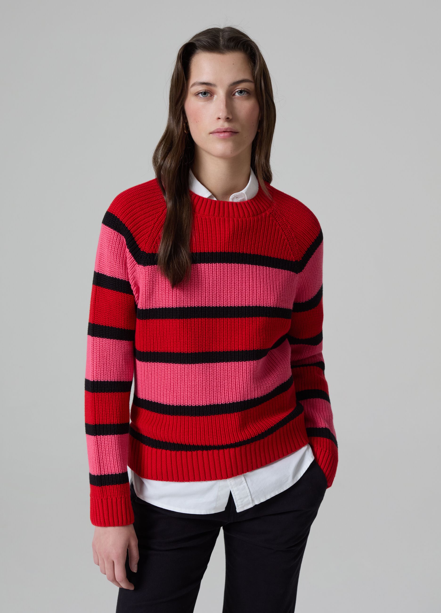 Striped pullover with raglan sleeves_0