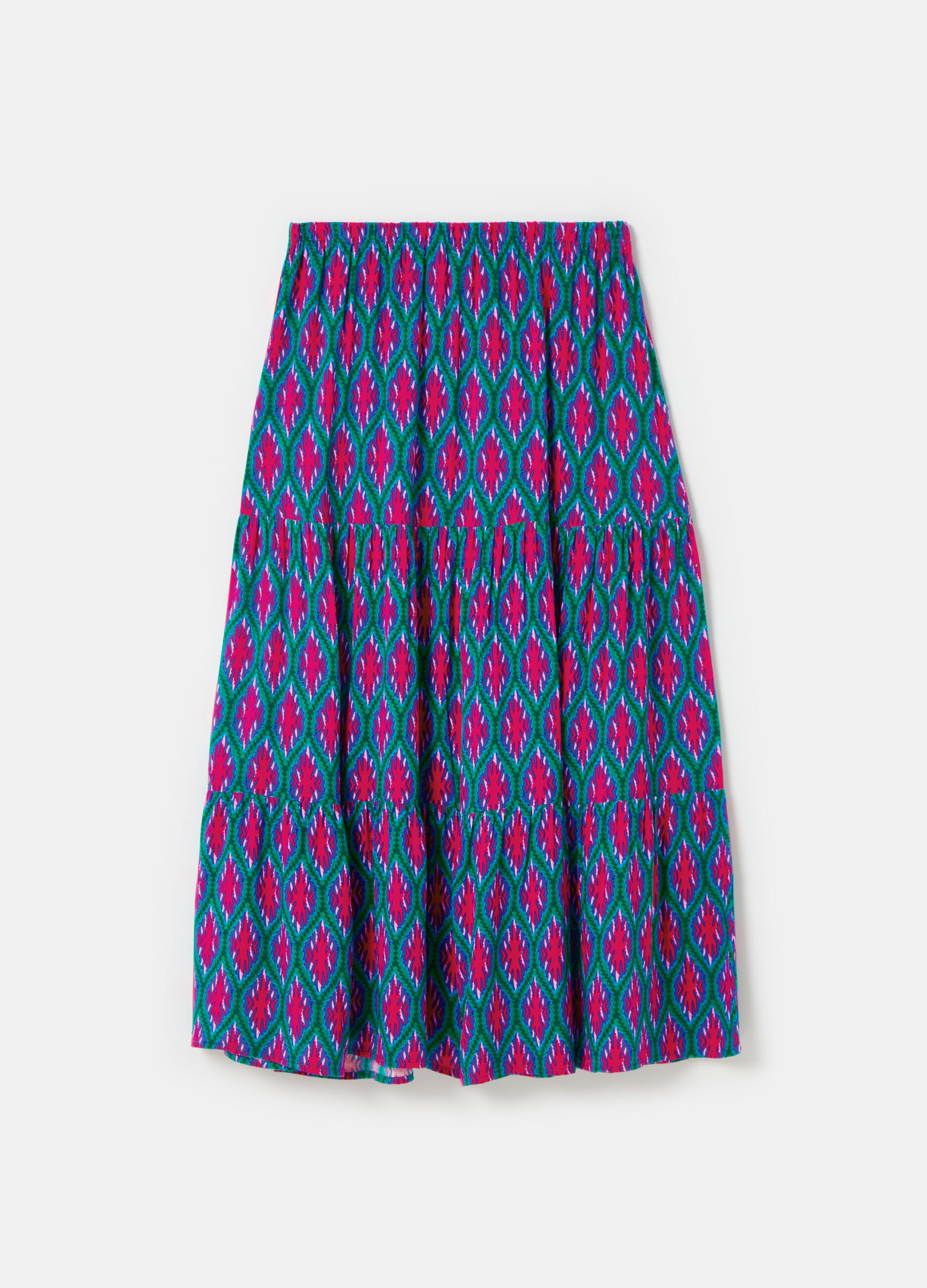 Long tiered skirt in viscose_4