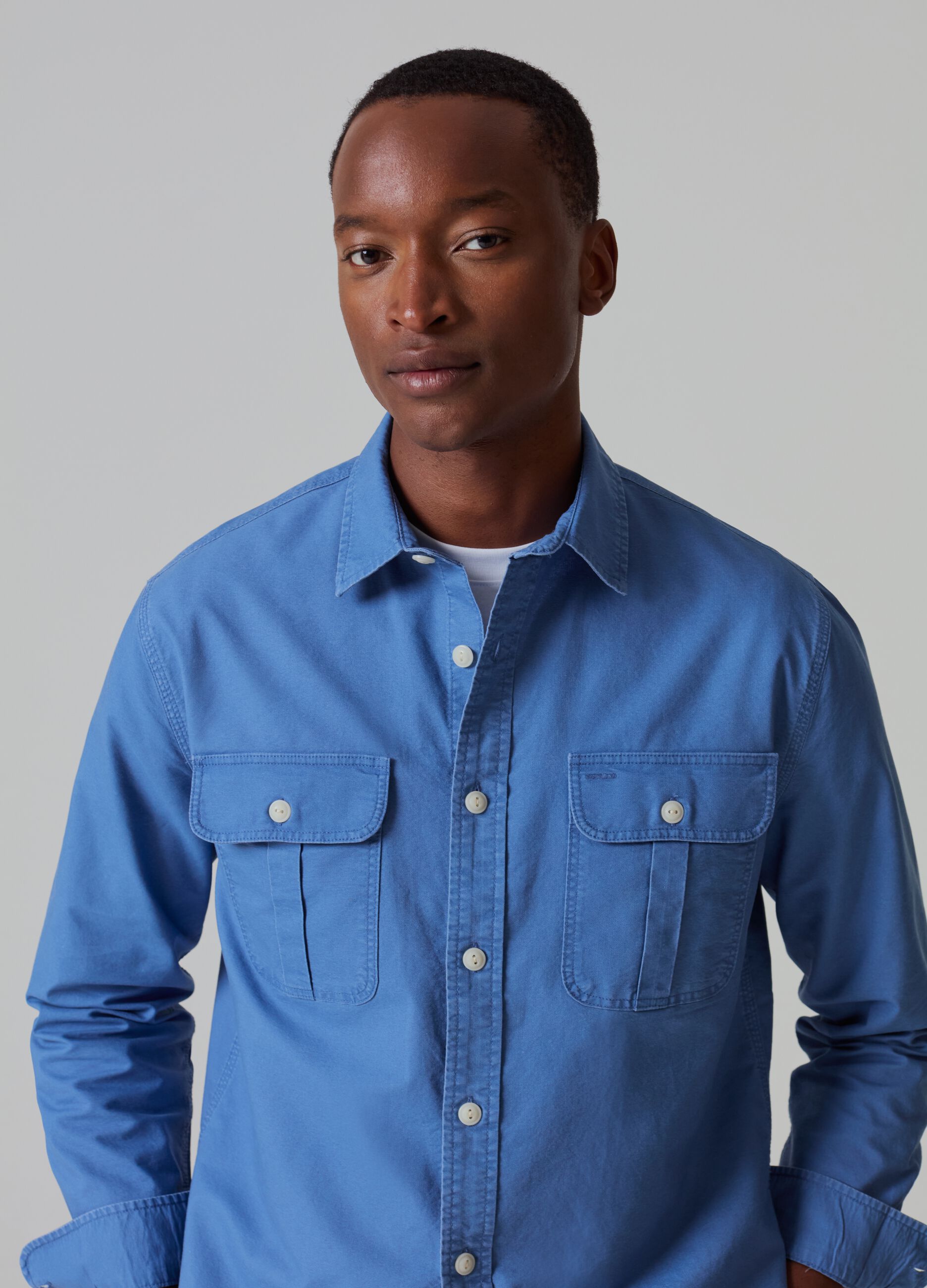 Oxford cotton shirt with pockets_1