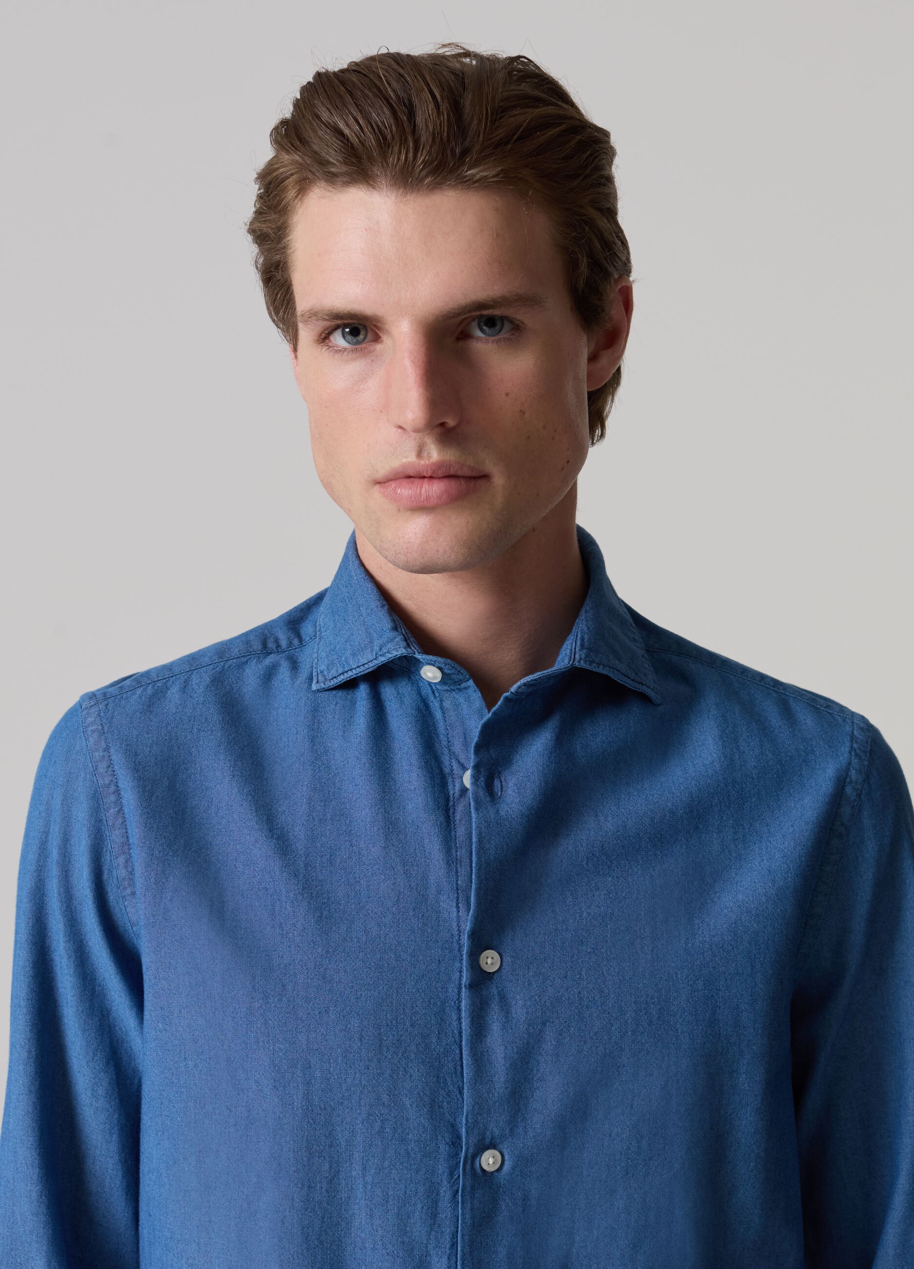 Contemporary chambray cotton shirt