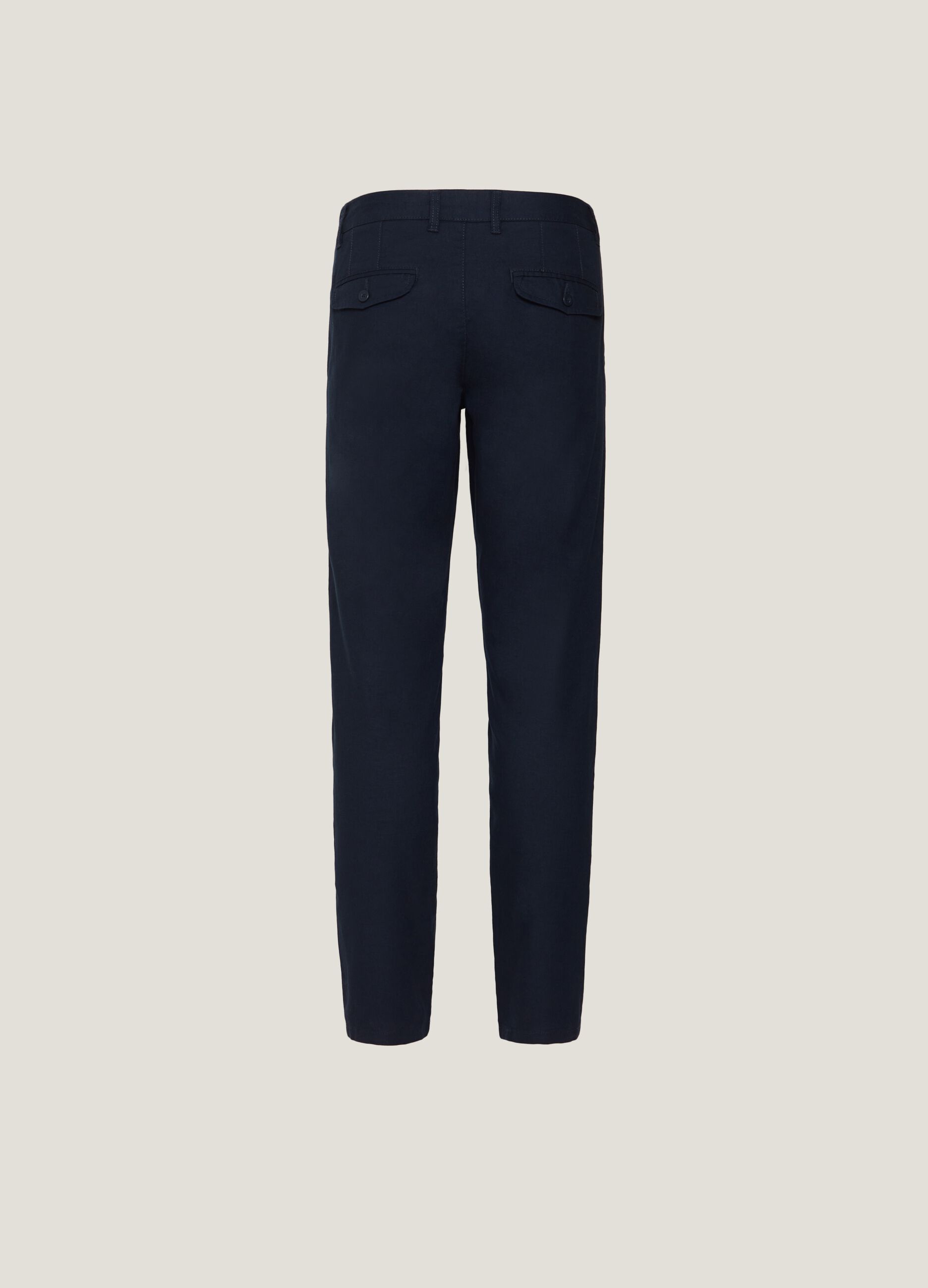 Cotton and linen chino trousers_5