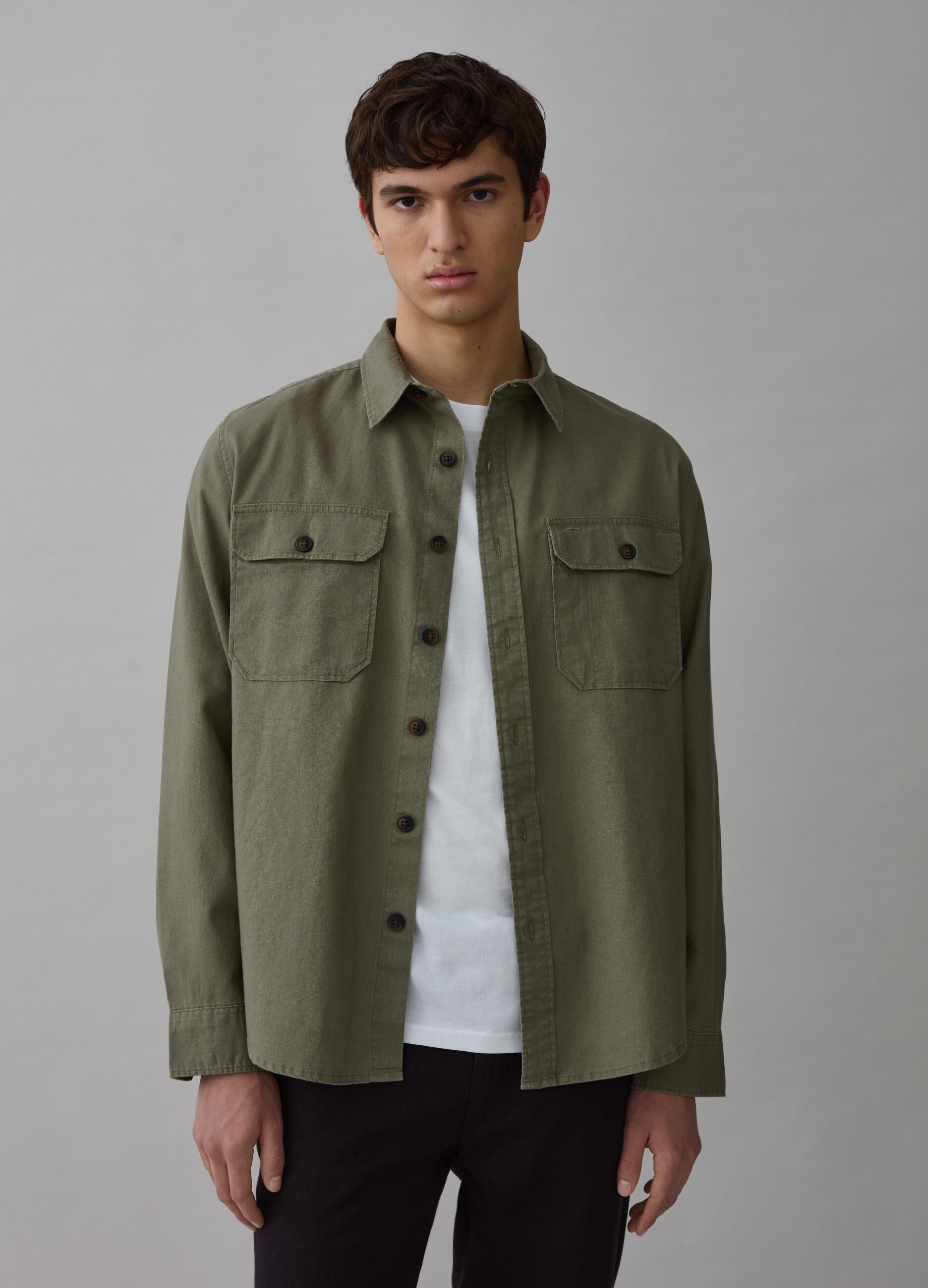 Linen and cotton shacket_0