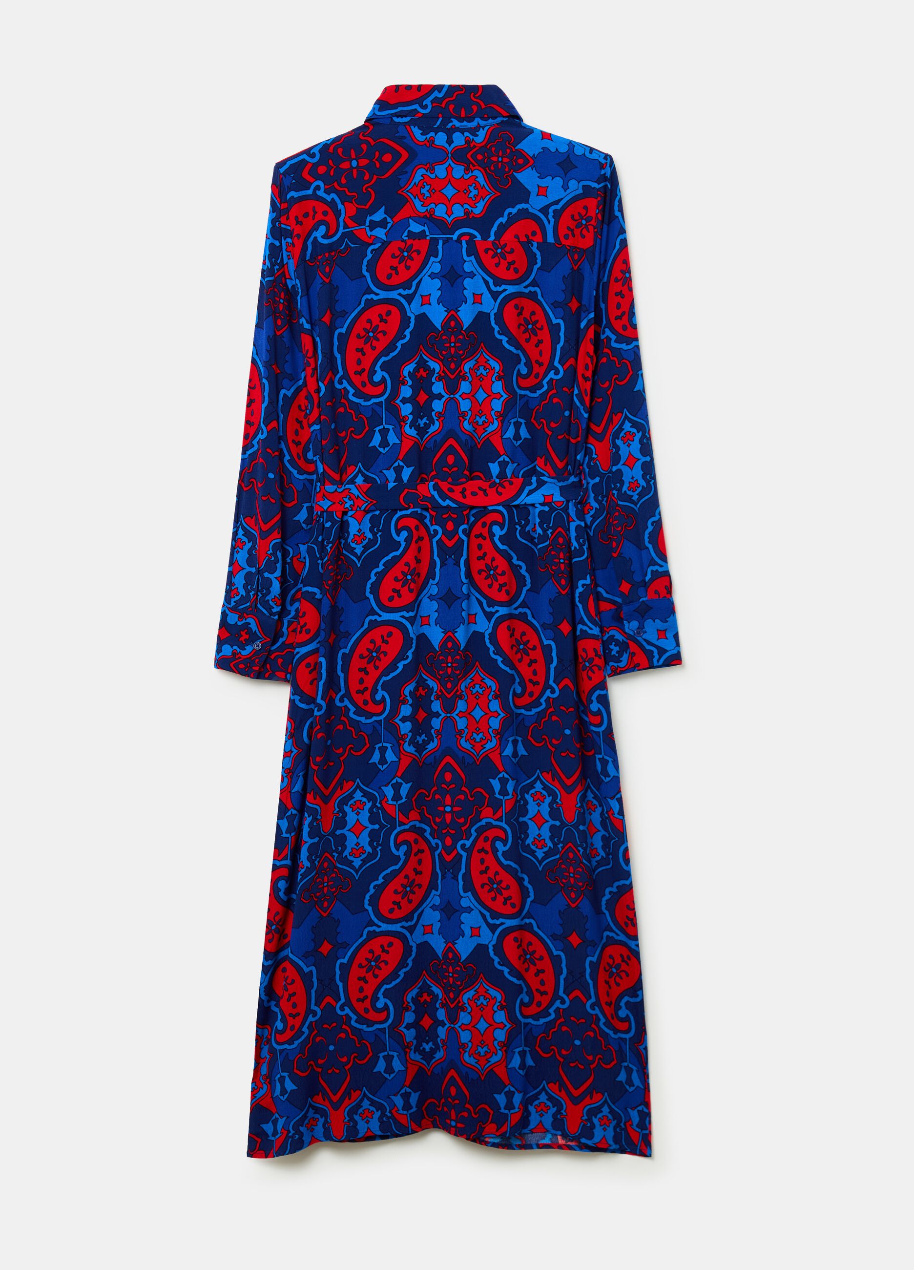 Long shirt dress with paisley print