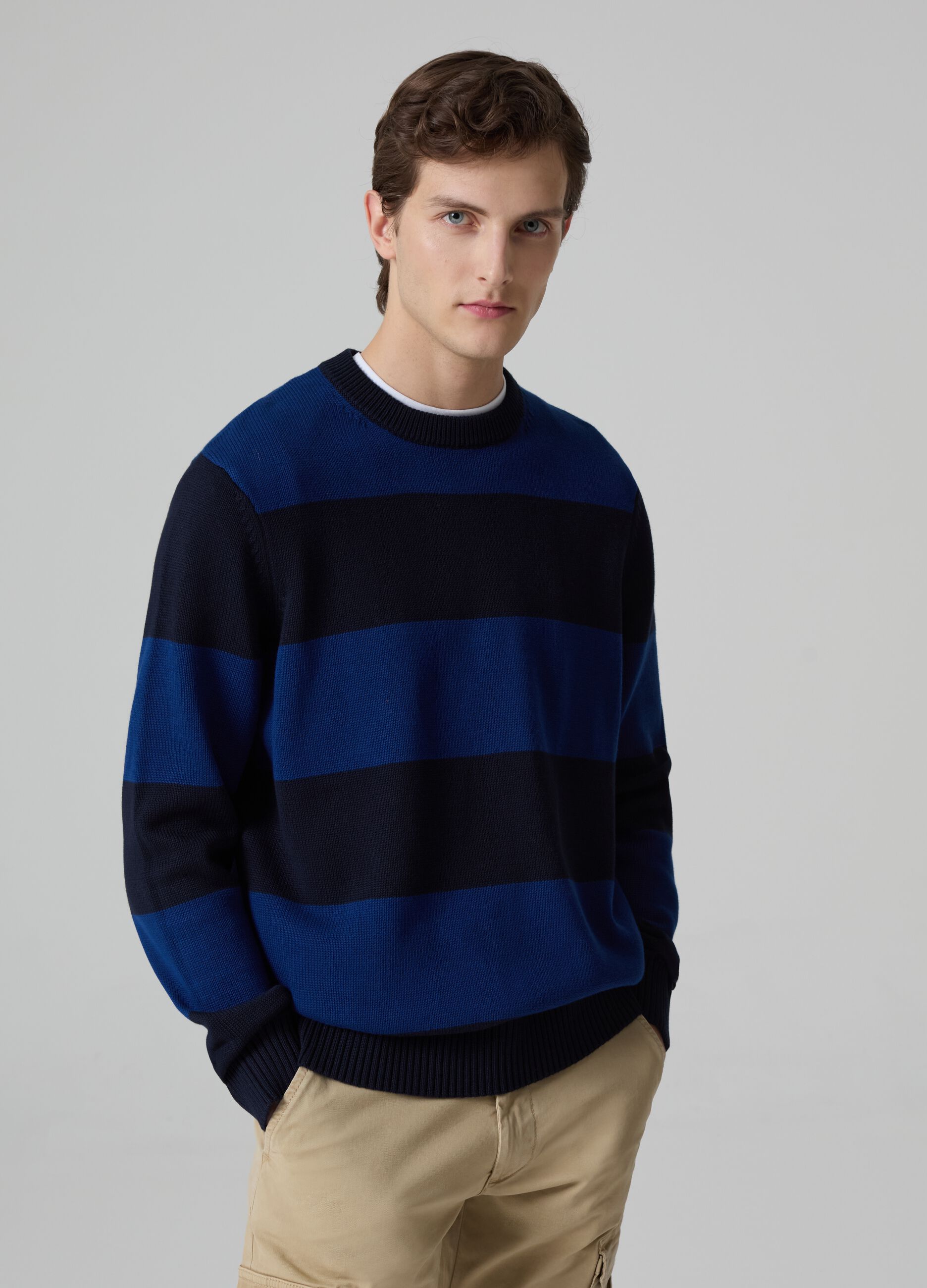 Striped cotton pullover