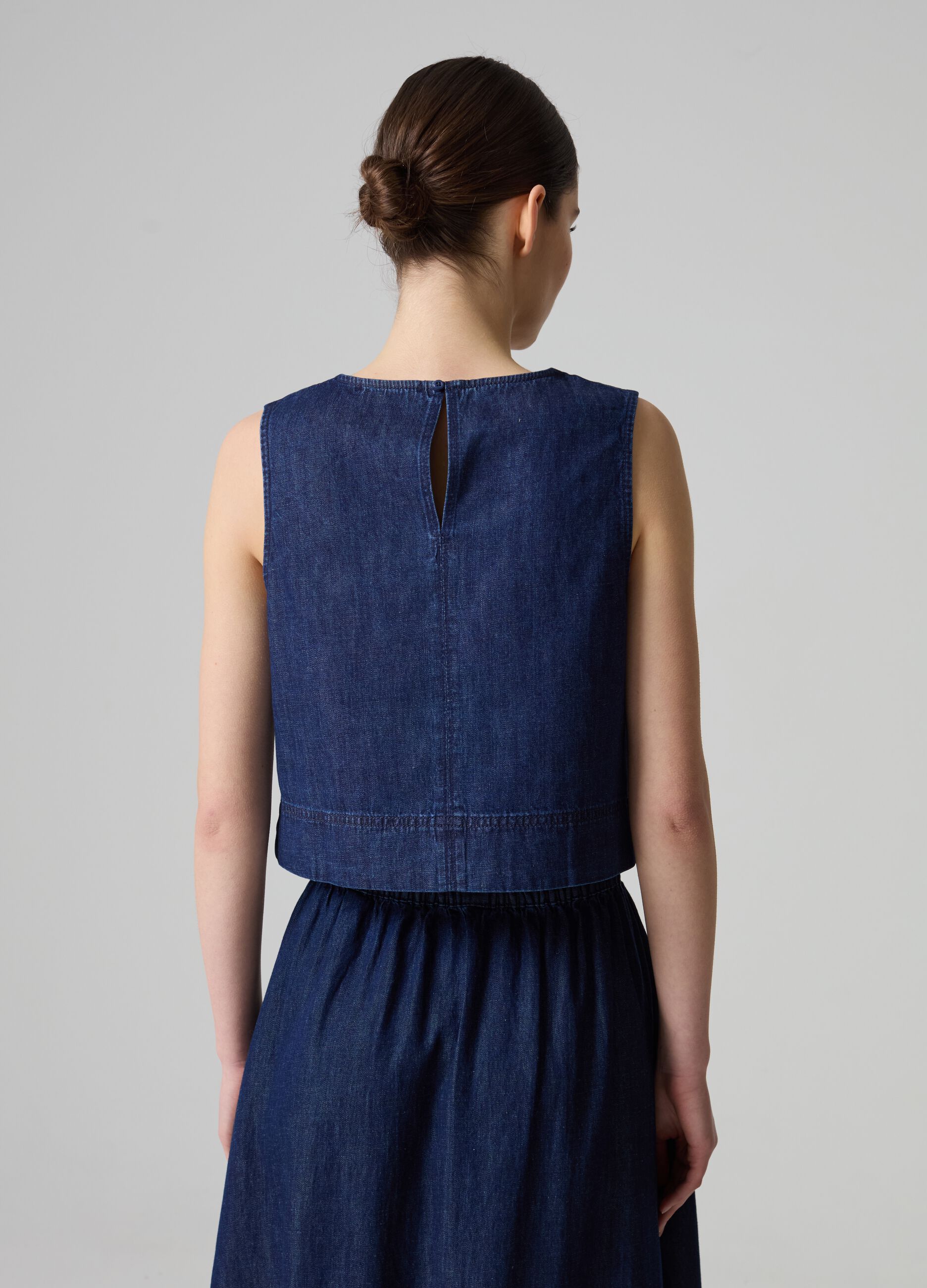 Flowing denim tank top