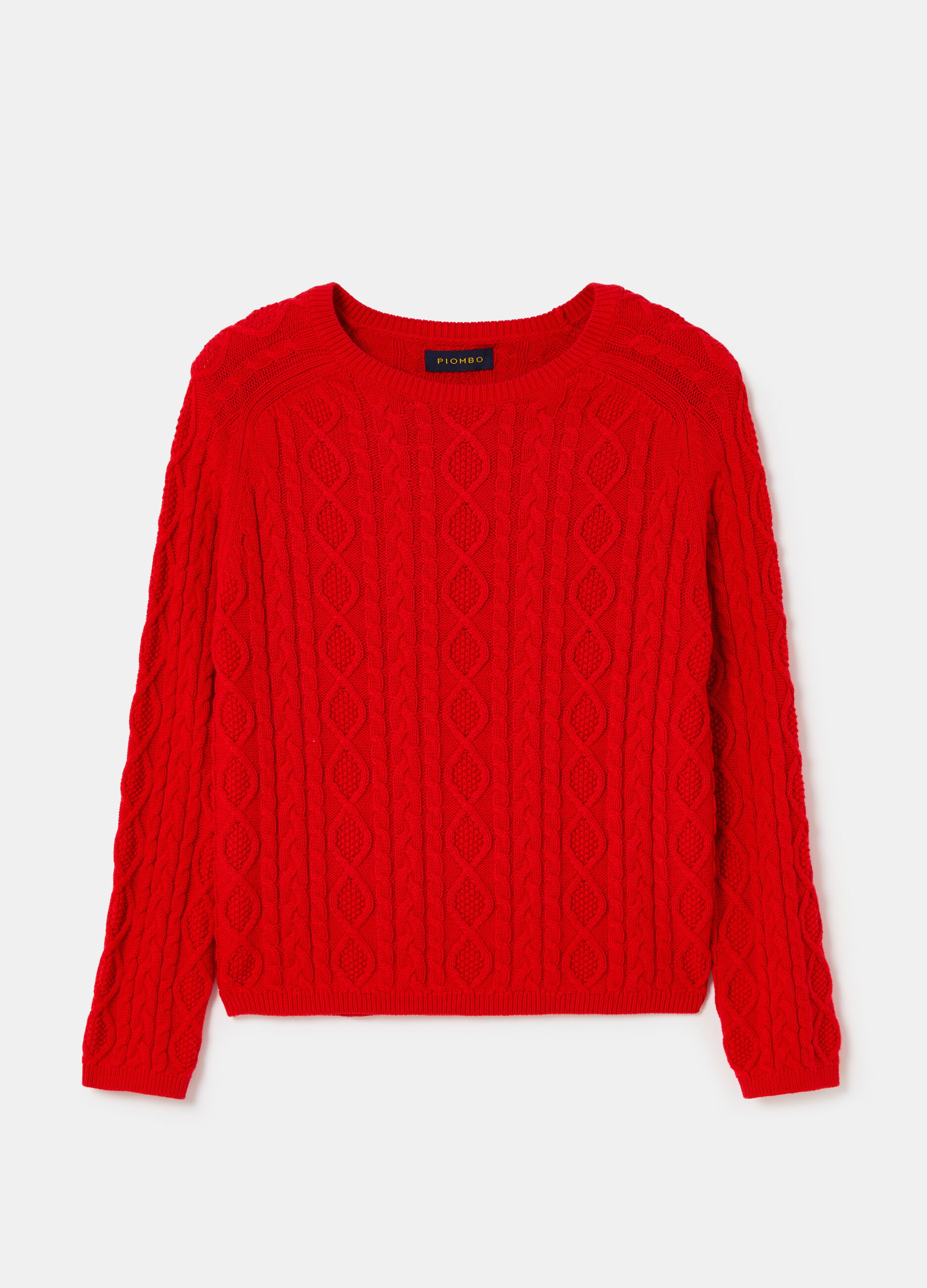 Pullover with woven design