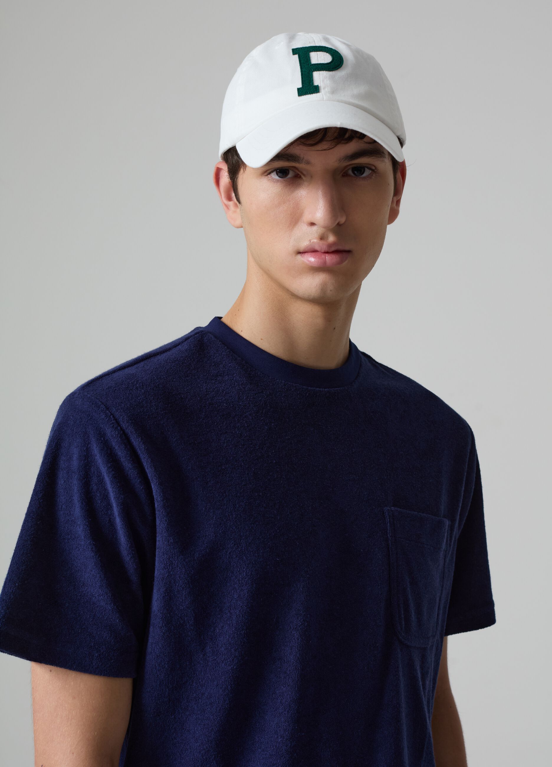 Reverse French terry T-shirt with pocket_1