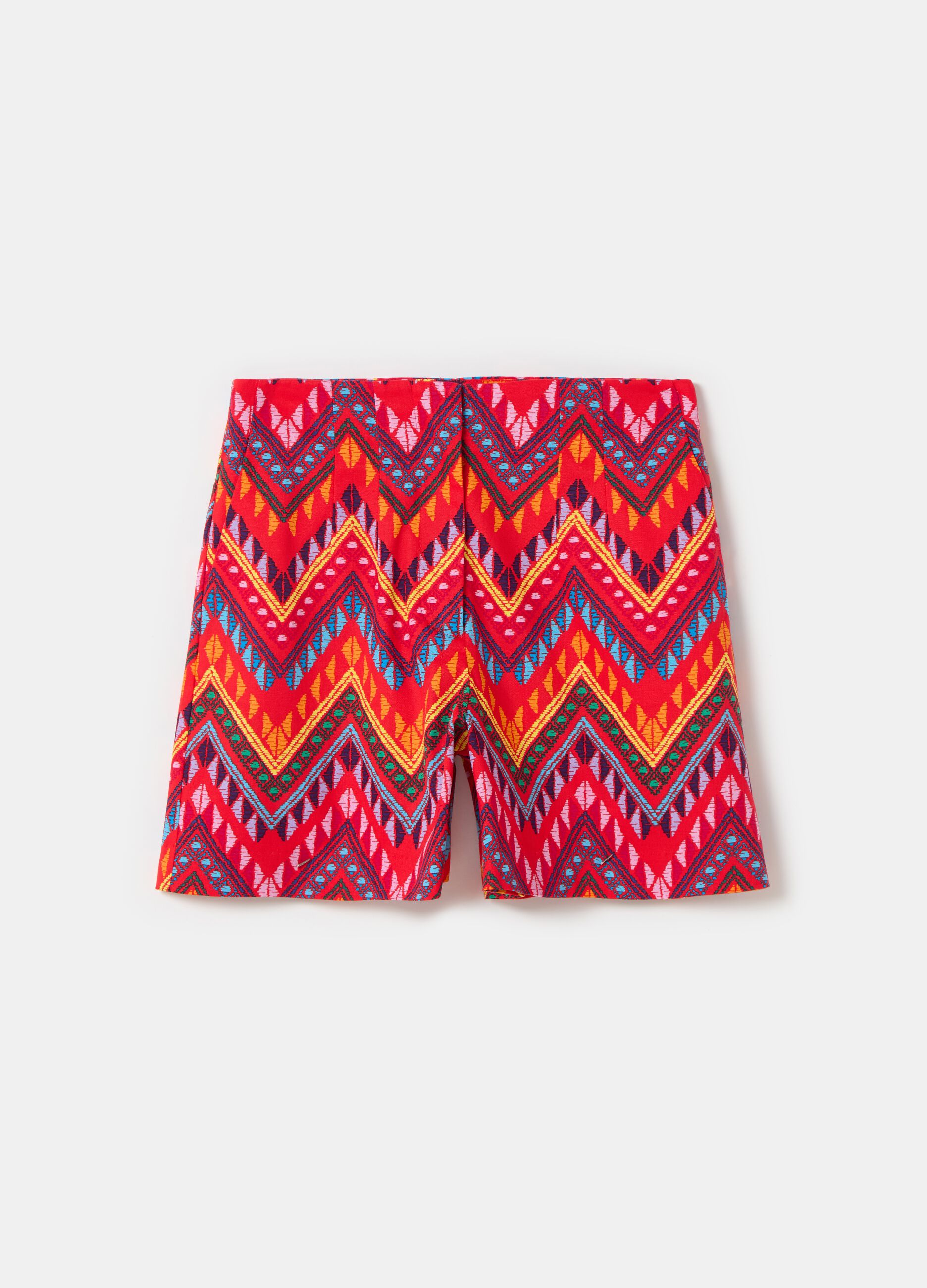 Shorts con estampado étnico multicolor