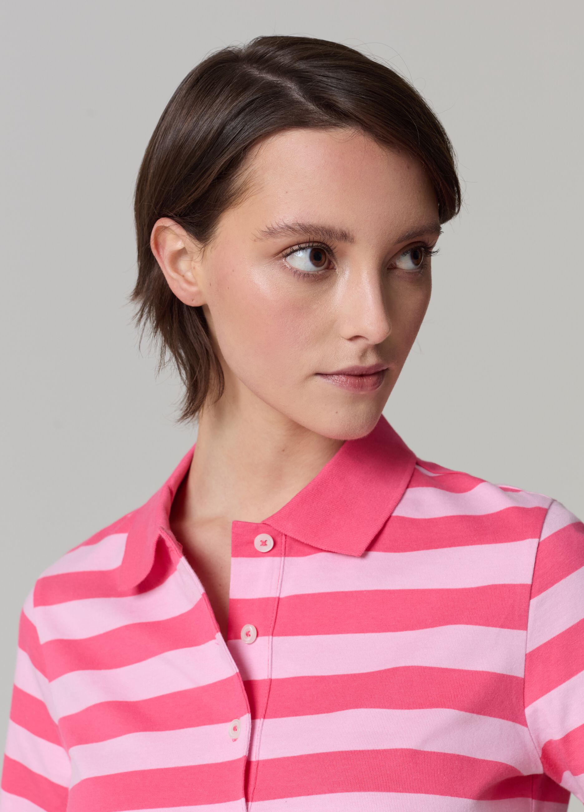 Striped cotton polo shirt_0