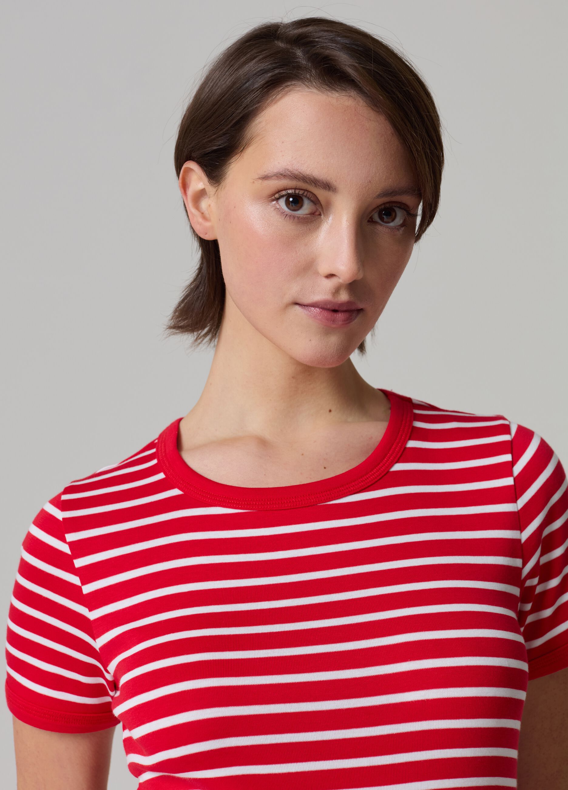 Striped T-shirt in stretch cotton_1
