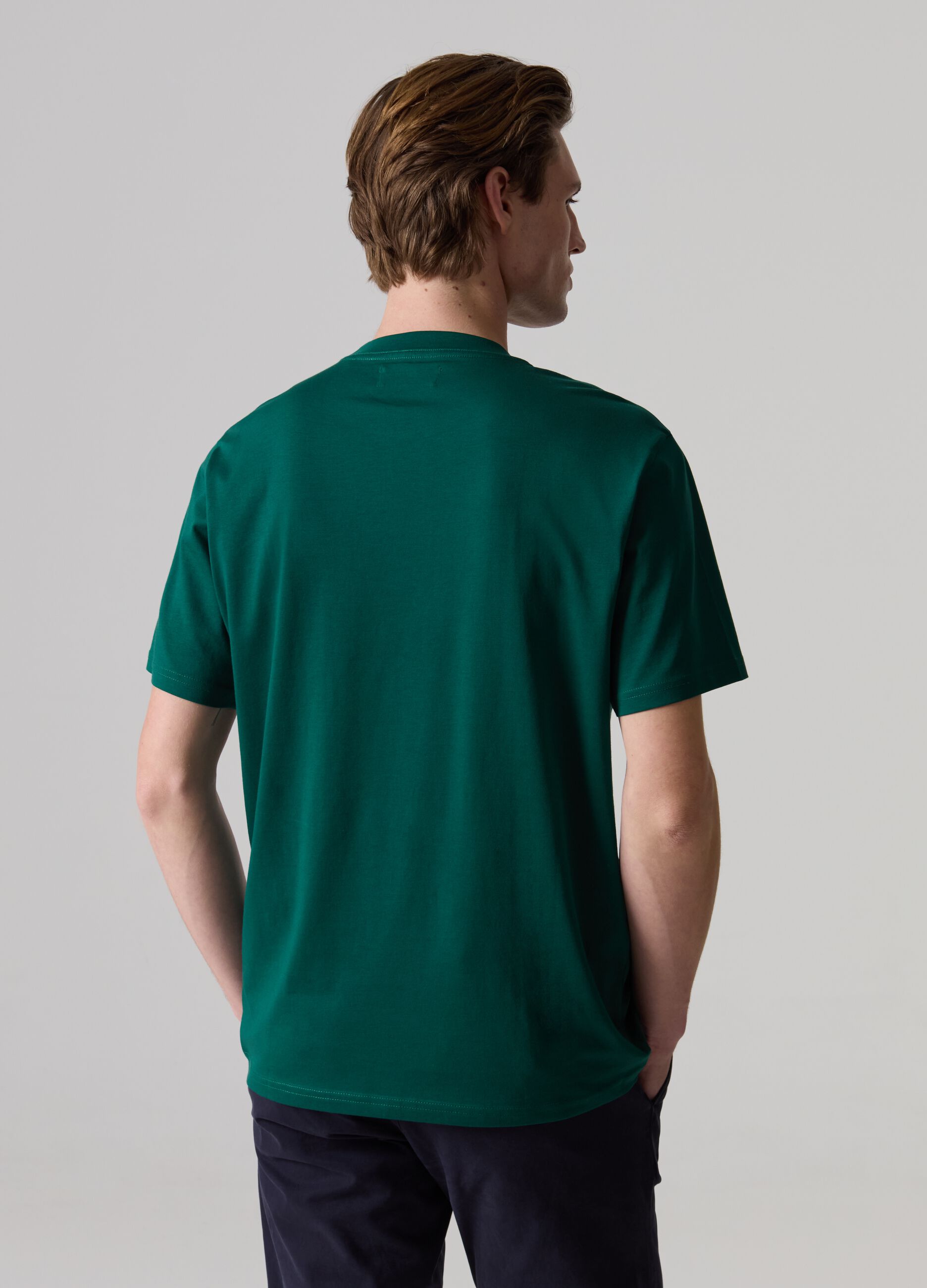 Supima cotton T-shirt with round neck