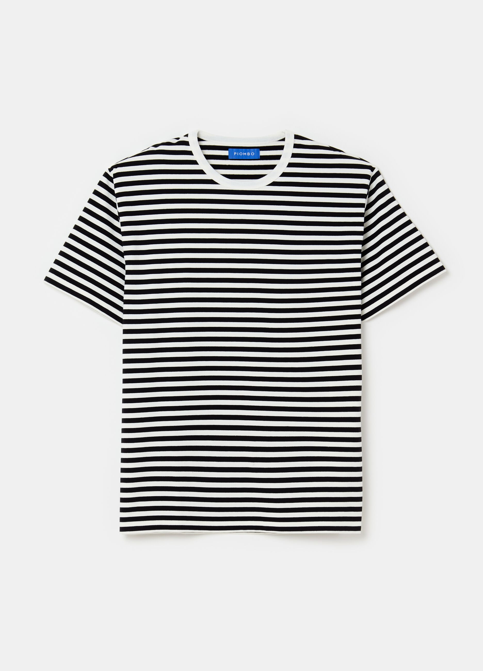 Selection striped T-shirt with round neck