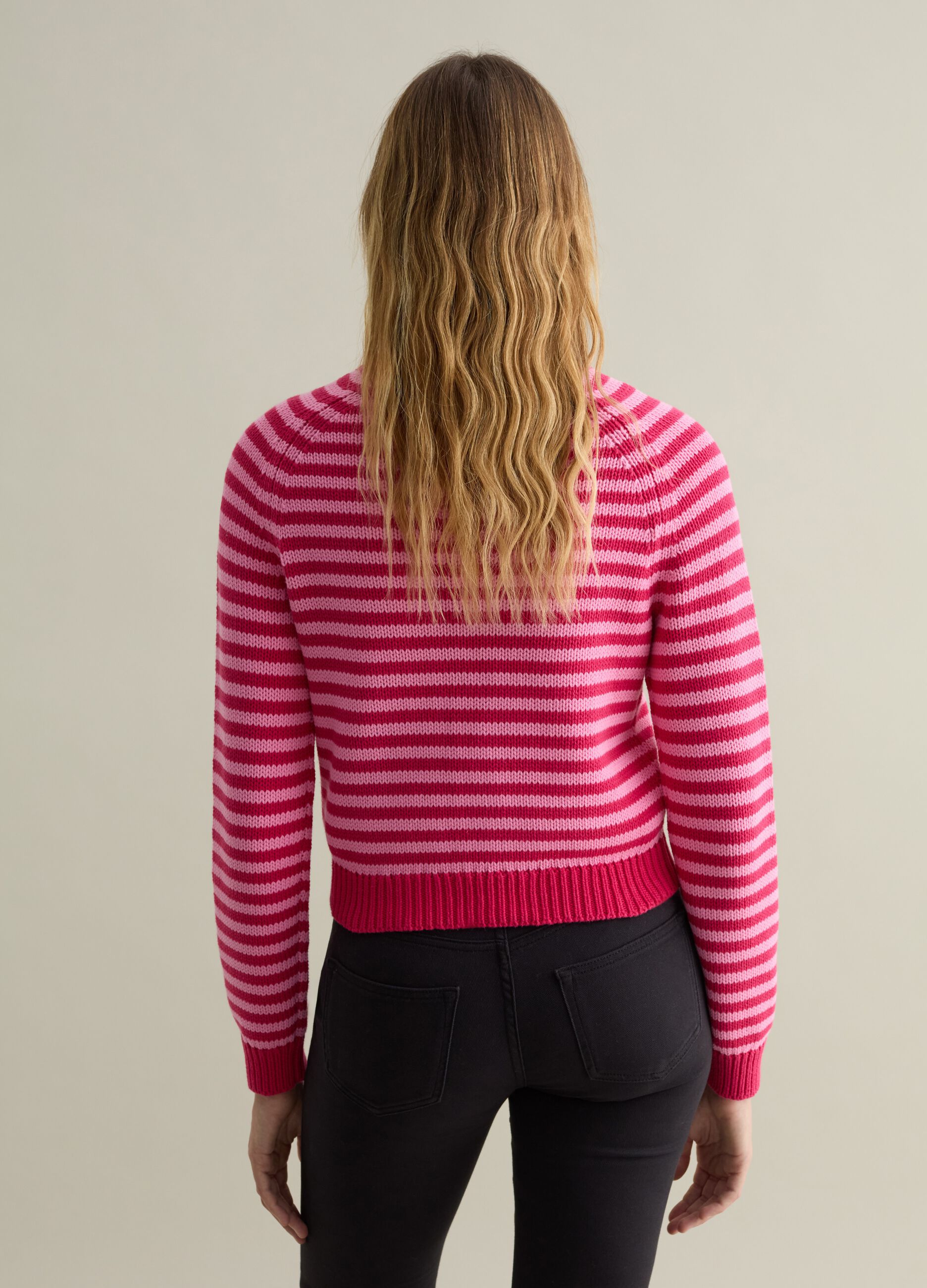 Striped pullover with raglan sleeves
