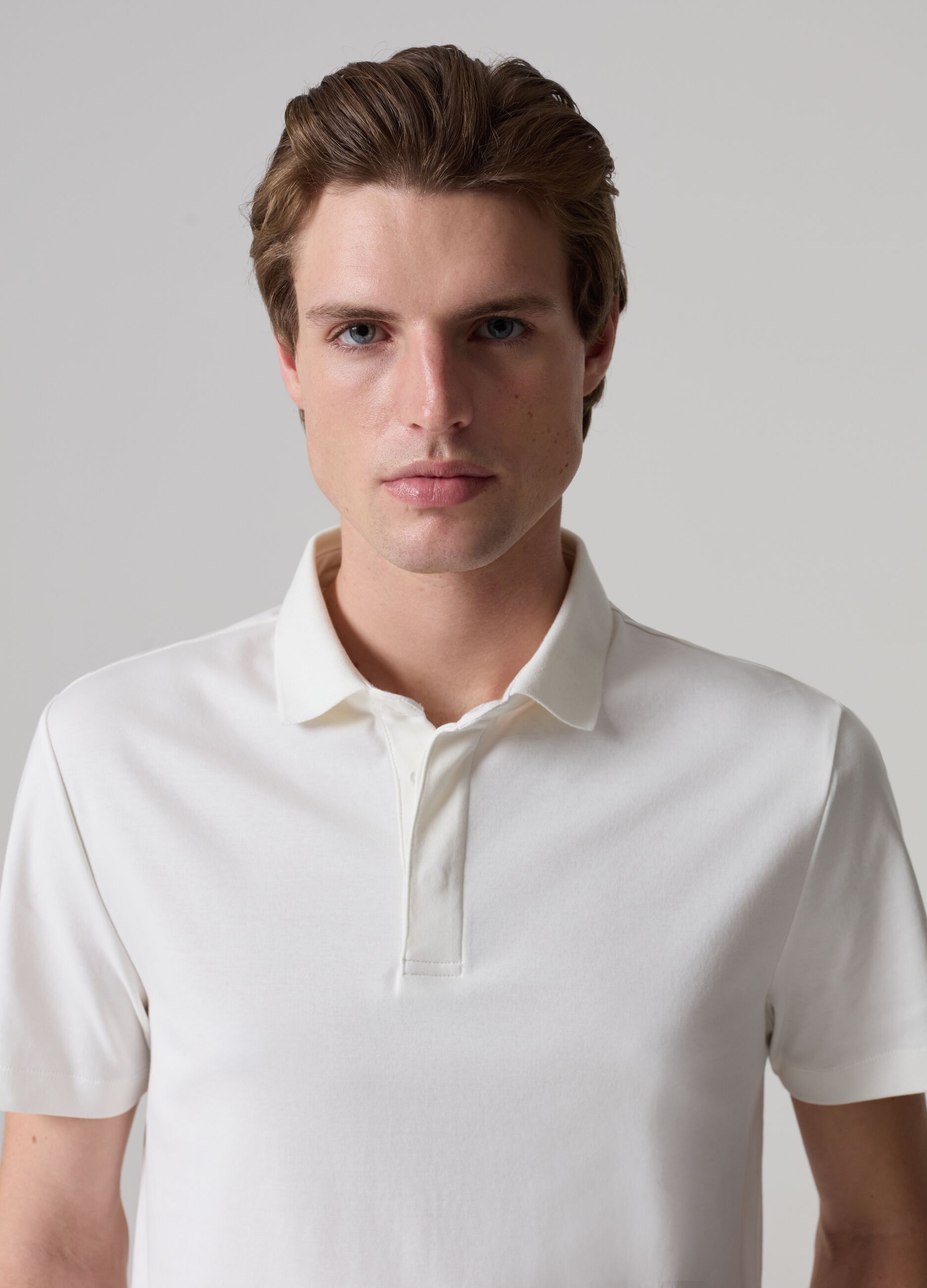 Contemporary polo shirt in mercerised cotton_1