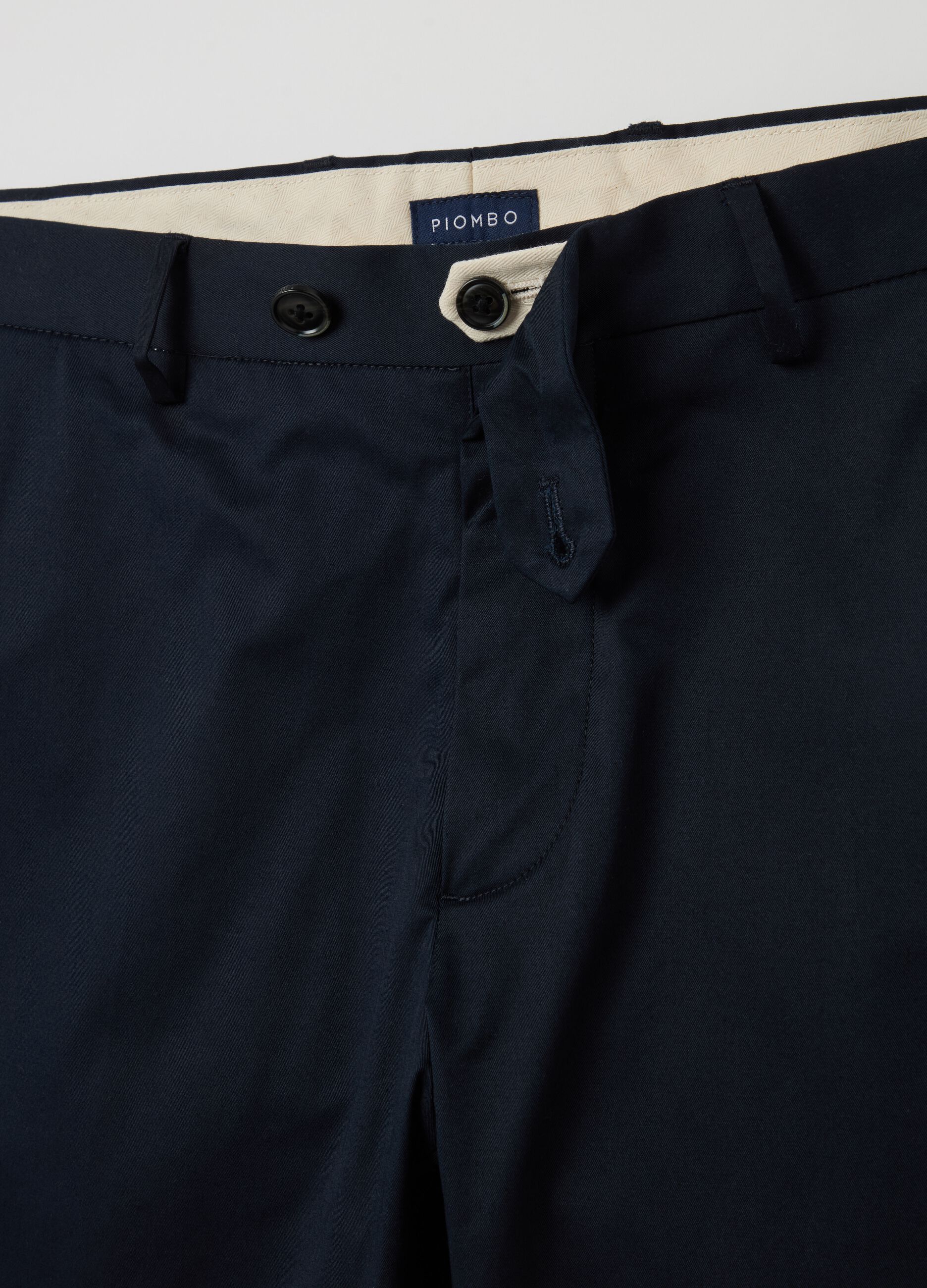 Stretch cotton chino trousers