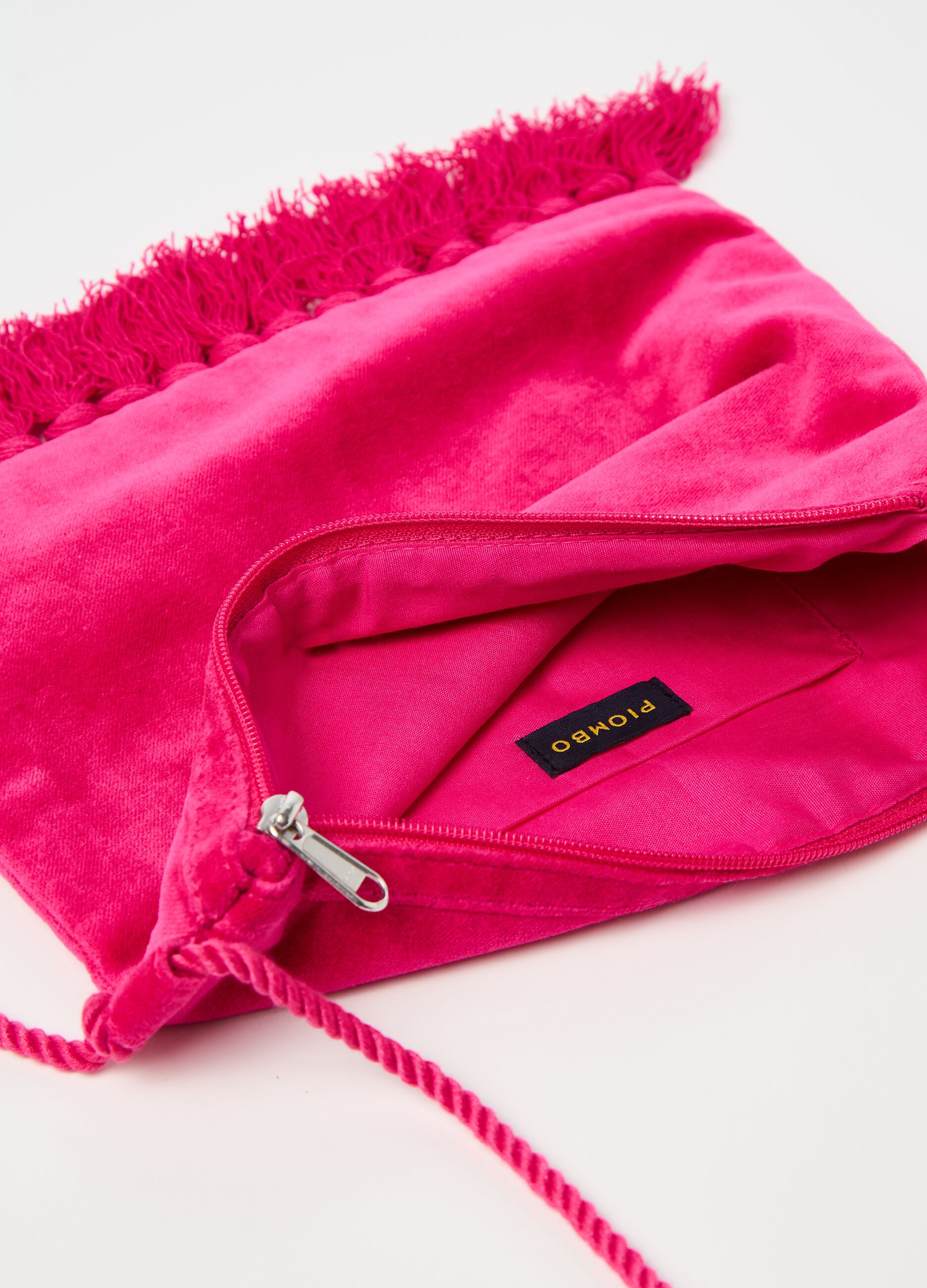 Velvet clutch bag with tassels_2
